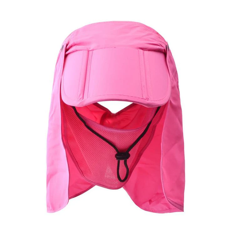Мужские и женские солнцезащитные шляпы, летняя Новинка, унисекс, защитная шапка, для лица, шеи, с клапаном, для шеи, с ушками, с защитой от ультрафиолета, для взрослых, для спорта на открытом воздухе - Цвет: Rose Pink