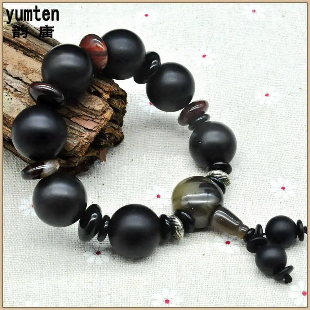 Yumten Высокий Класс Матовый Агат Браслет Мужчины Pulseira Женщины Кристалл Для