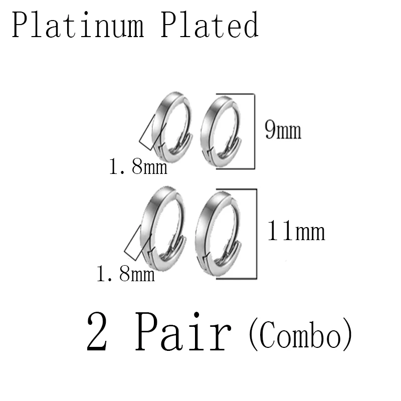 Маленькие размеры, трендовые простые серьги-кольца с гладкой поверхностью для женщин и мужчин, маленькие серьги-кольца, круглые серьги-обручи - Окраска металла: Platinum Plated