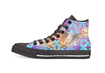 

Flying dots Design breathable Casual High Top lace-up Canvas shoes sneakers