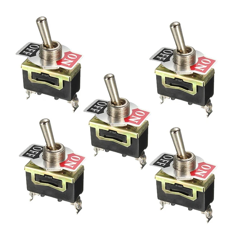 

5pcs 12V Heavy Duty Toggle Flick Switch ON/OFF Car Dash Light Metal SPST 12 Volt