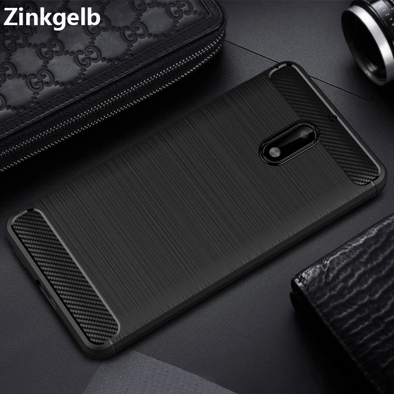 Best For Nokia 6 2017 Case Cover Luxury Soft TPU Silicone Protective Carbon Fiber Armor Phone Case for Nokia 6 Back Cover Funda Capa