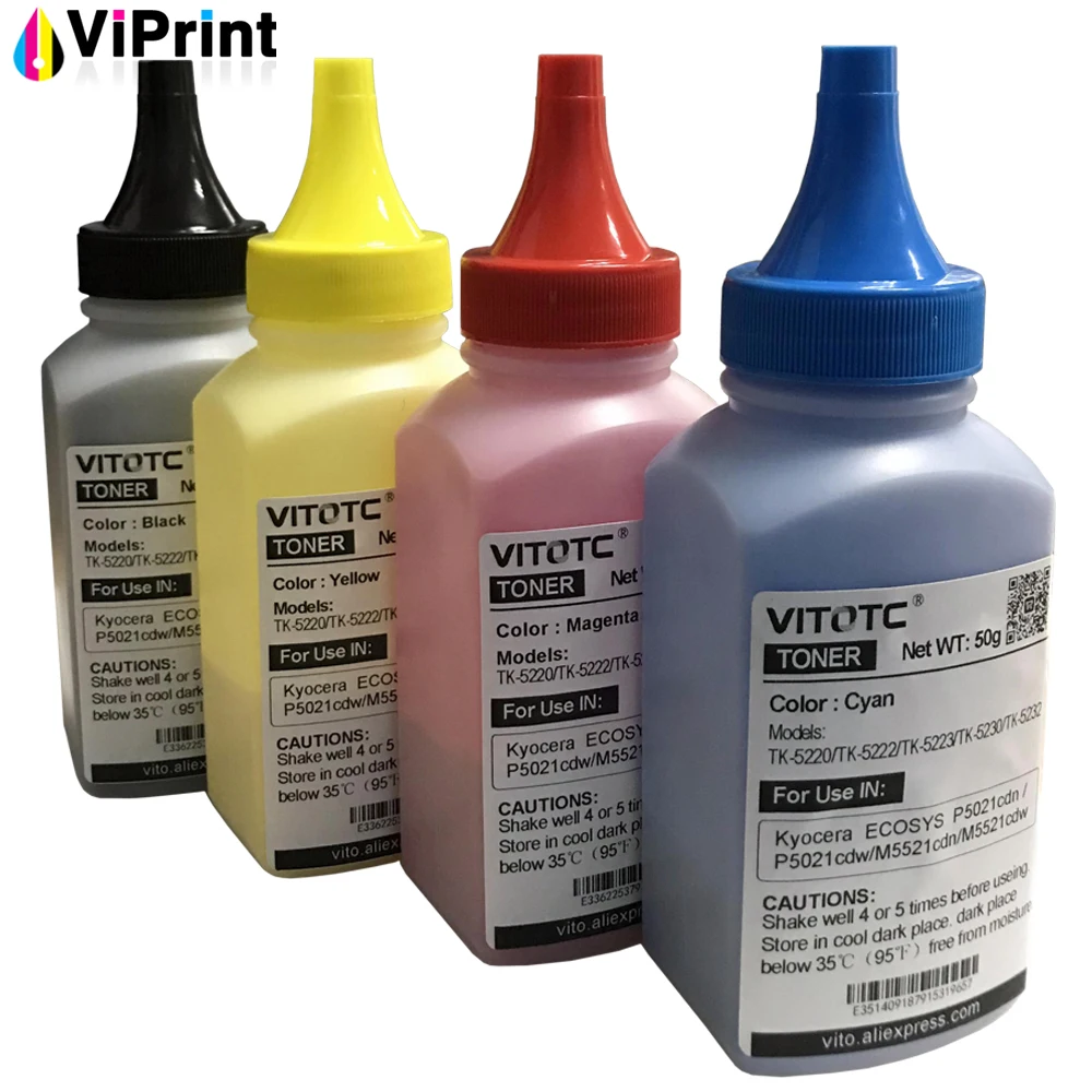 5-pk Toner Set For Kyocera ECOSYS P5021cdn P5021cdw M5521cdn M5521cdw TK-5232