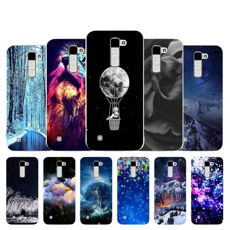 

Soft TPU Phone Case for LG K10 K 10 LTE K420N K430 K430DS 5.3 Back Cover Snowflake Printing for LG K10 Coque for LG K 10