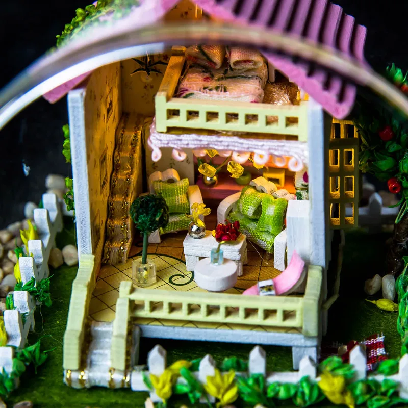 Мебель сделай сам кукольный домик Wodden Miniatura набор мебели стеклянная крышка