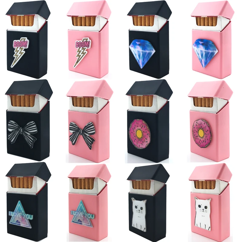 3D Симпатичный значок, силиконовая коробка для сигарет, чехол для сигарет, аксессуары для курения, 20 сигарет, коробка для сигарет, коробка для табака