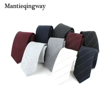 Mantieqingway для мужчин галстук полосатый хлопковый жаккардовый галстук Gravata corbatas Ties брендовый деловой шейный галстук для свадебной вечеринки