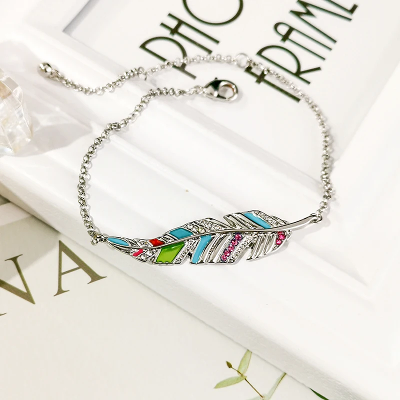 

Korean Temperament Leaves Personality Joker Multielement Bracelet Adjustable Opening Bangle Bijoux Jewelry Gift B3155