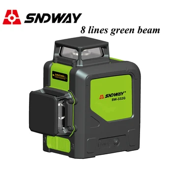 

SNDWAY laser level 360 Green/Red Beam 8 lines Rotary Self-leveling Vertical Horizontal Cross line laser tile tool Outdoor/Indoor
