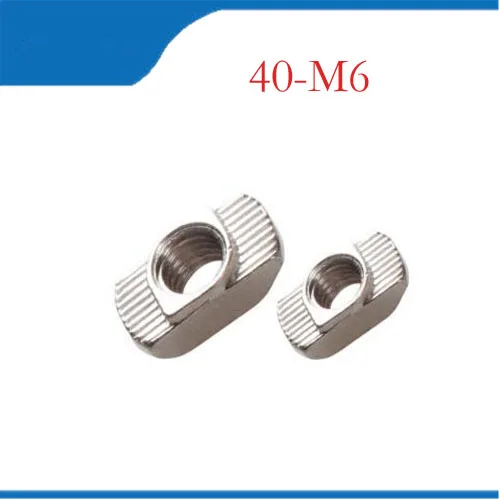 

50pcs M6 T Nut 40-M6 Hammer Block Slot Nuts for 40 serie Aluminum Profile Extrusion Fastener Parts Groove 8