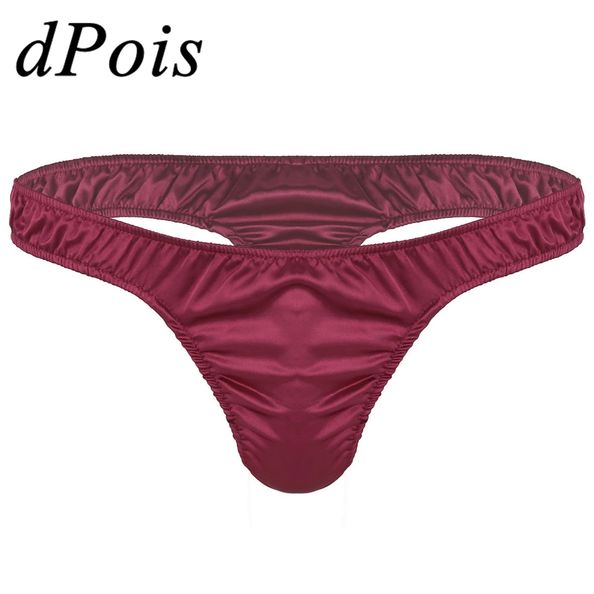 Men/'s Underwear Panties Low Rise Bikini Soft Satin Micro Thong Brief Sissy Pouch