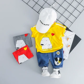 

HYLKIDHUOSE 2019 Summer Infant Clothes Suits Baby Girls Boys Clothing Sets Cartoon T Shirt Shorts Kids Children Casual Costume