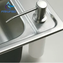 Free shipping Wholesale And Retail Promotion Deck Mount Brushed Nickel Soap Dispenser Kitchen Sink Liquid Soap Dispenser Bottle