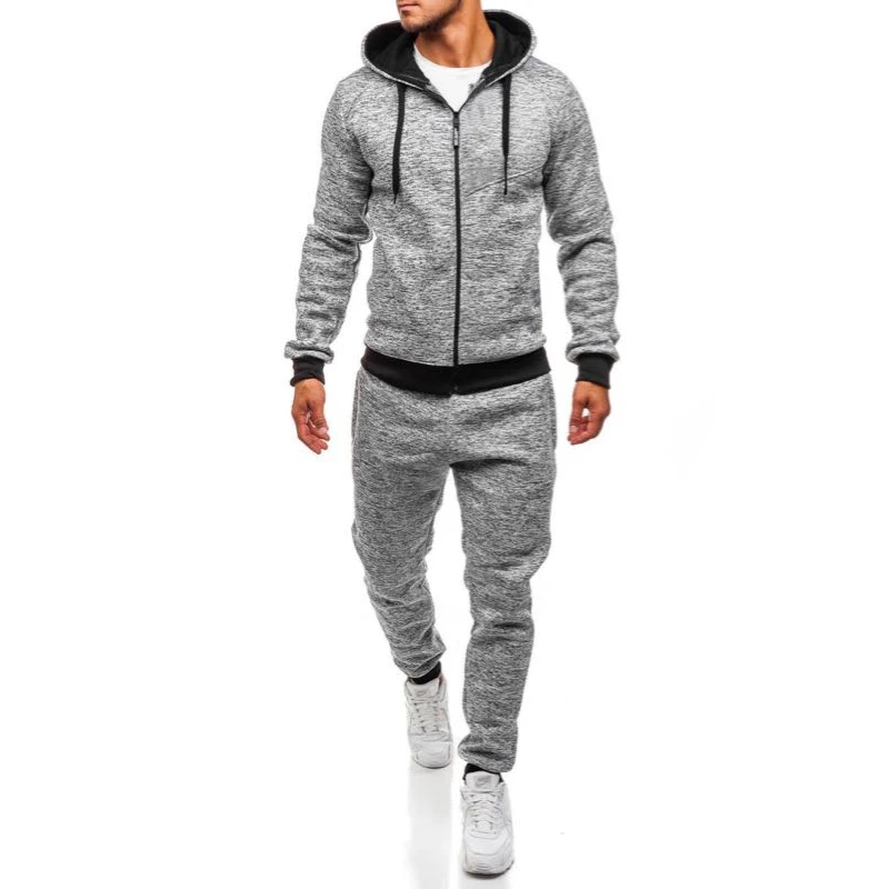 ZOGAA Mens Track Suit Set Casual hooded Zipper Sweatsuit with Long ...