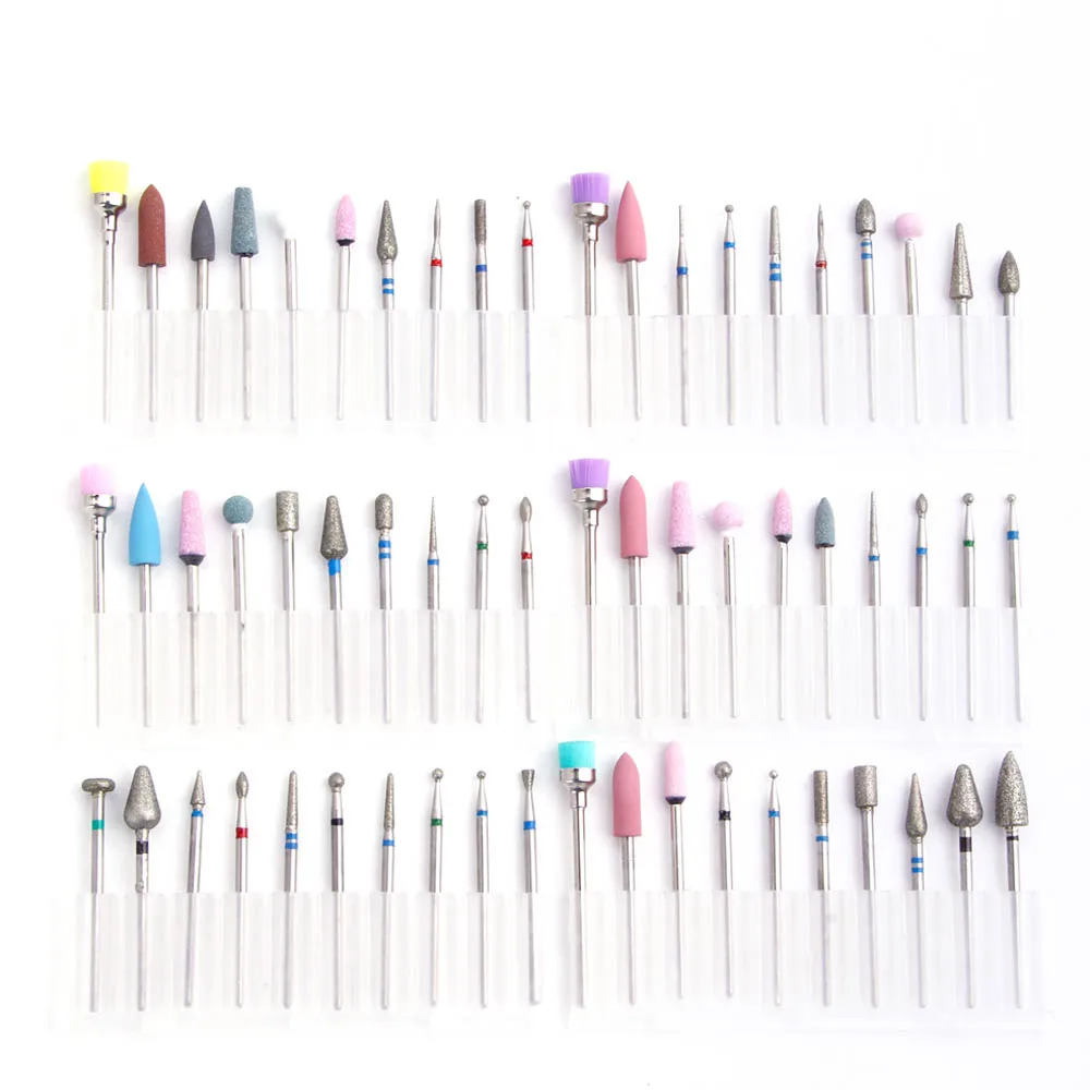 10pcs/set Diamond Nail Drill Bits Cutter Polish Ceramic Milling Rotary Burr Cuticle Clean Electric Pedicur Manicure Accessories |