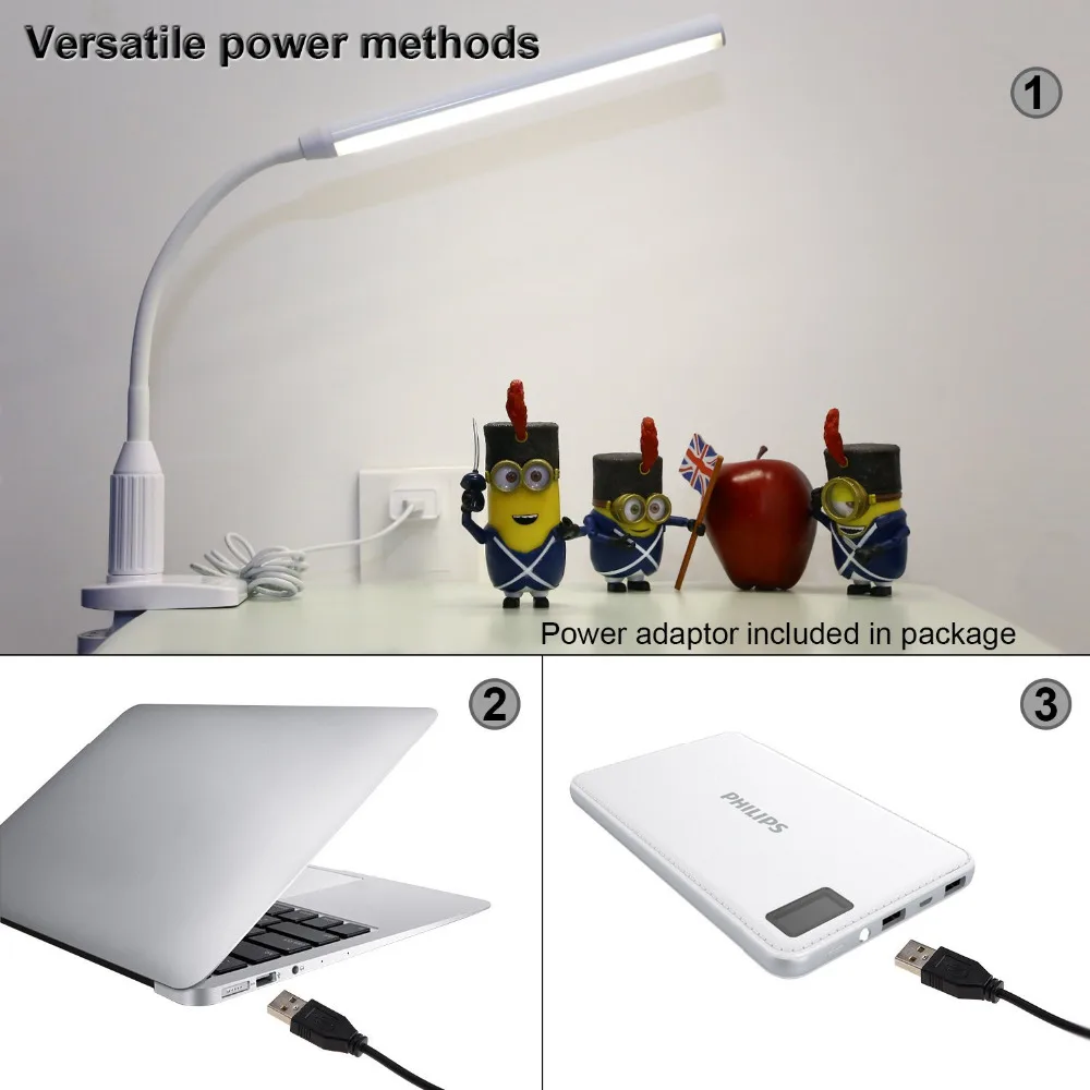 Lâmpadas de Mesa flexível usb alimentado sensor de Acabamento : Níquel Escovado