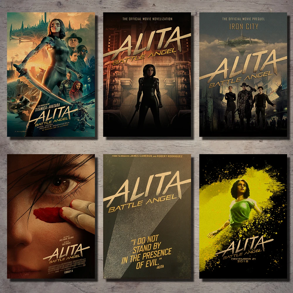 

Fighting Angel: Alita: Movie Poster Decoration Painting Vintage Wall Sticker Kraft Paper Poster Wallpaper Wall Sticker