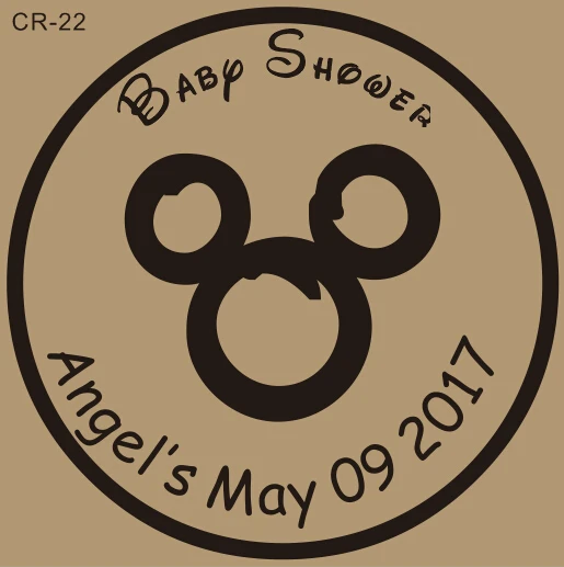 2 x2 mickey mouse baby shower stamp custom mickey rubber stamp for