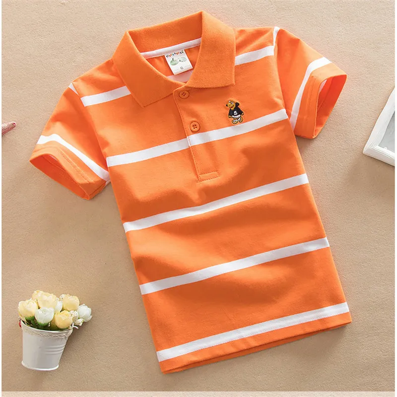 Детская одежда; летний топ с отложным воротником для маленьких мальчиков; рубашка в цветную полоску; vetement enfant fille Camiseta