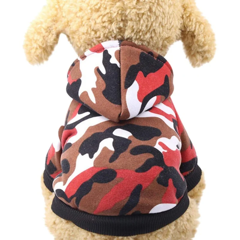 Small Pet Camouflage Hoodie Winter Warm Sweatshirt T shirt Cotton