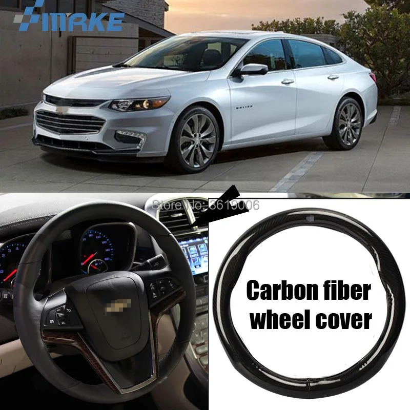 smRKE Car Accessories For Chevrolet Malibu Black Carbon Fiber Leather