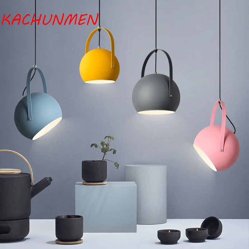 

Modern Macarons LED Pendant Lights colourful Dining-room Restaurant Pendant Lamps electric Wire Home Decor Lighting fixtures E27