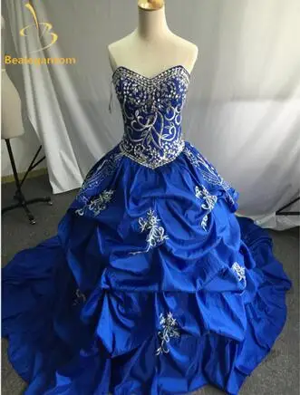 Милый Кристалл Бальные платья милые 16 Платья Vestidos De 16 вечерние платья QA842 - Цвет: Синий