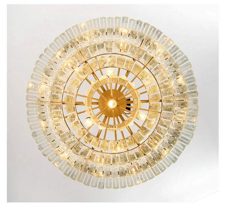 Gold American Style Retro Chandeliers LED Crystal Lighting For Living Room Bedroom Hall Hotel Restaurant Dining Room Fashion