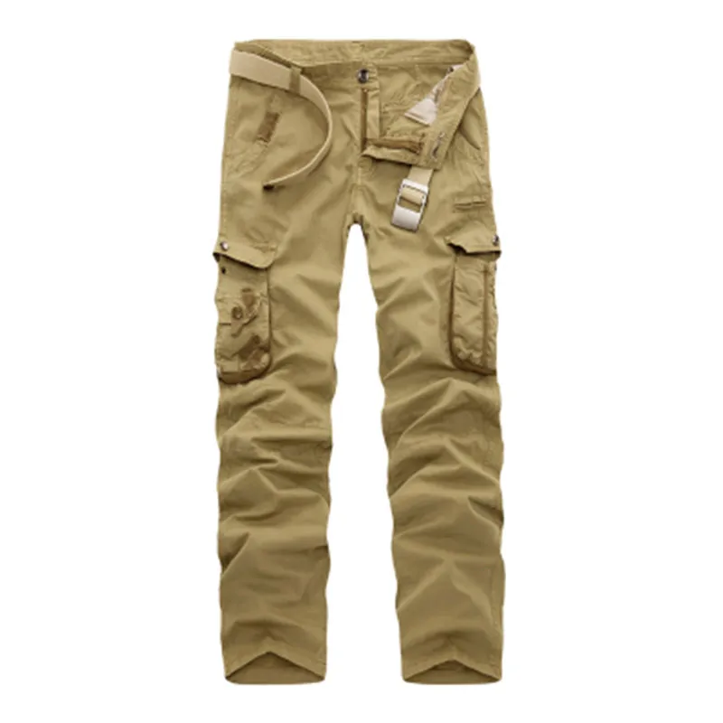 

Men Top Zipper Fly Flat Pants 2017 New Arrival Camouflage Casual Style Multi-pockets Baggy Trousers Army Pant Big Size 29-40