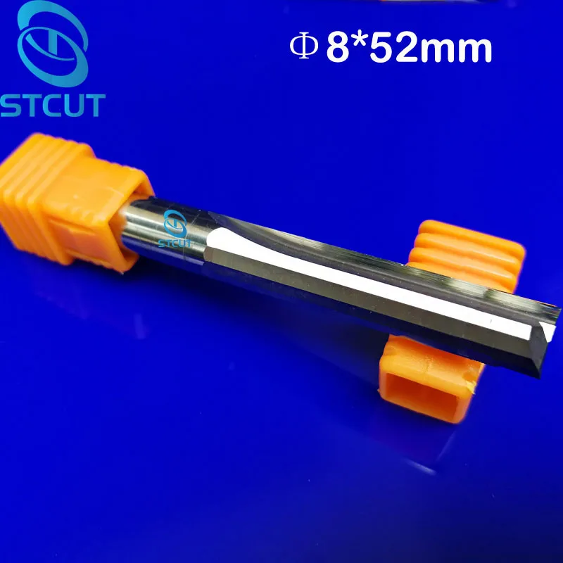 

2pcs 8*52MM Carbide Two/Double Flute Straight Slot Router Bit, CNC Carving Engraving Tools, Wood Milling Cutter