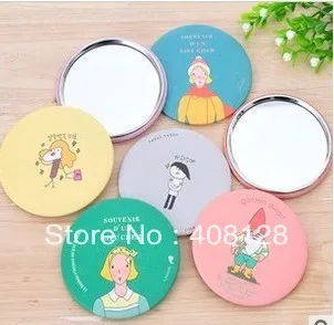 

Live work Sweet cute cartoon portable small mirror makeup mirror Circular design women cosmetic mirror gift wholesale