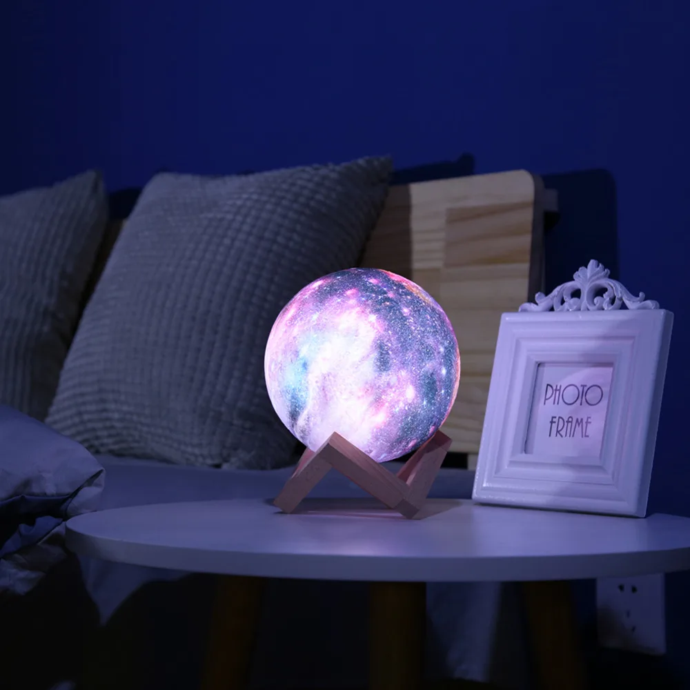 16 цветов 3D принт звезда луна лампа красочные изменения сенсорный домашний декор креативный подарок Usb светодиодный ночной Светильник Галактическая лампа Прямая поставка