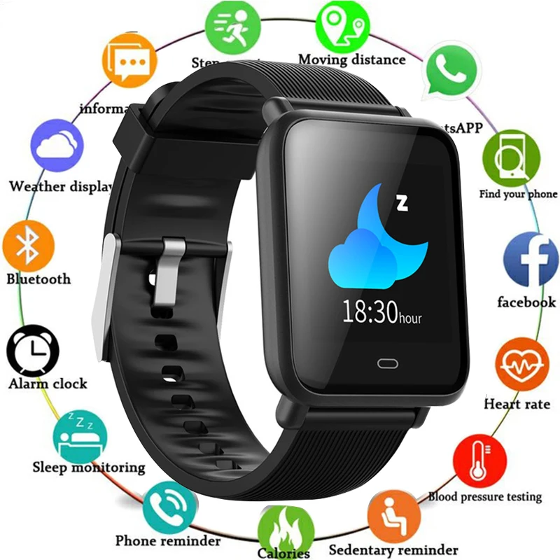 

Q9 Smart Watch Waterproof IP67 Blood Pressure Heart Rate Monitor Sport Fitness Trakcer Watch Men Women Smartwatch For huawei IOS