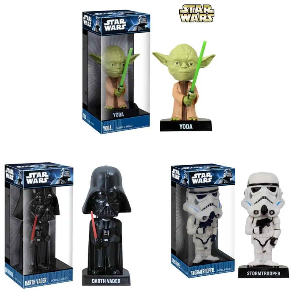 

Star Wars Stormtrooper Darth Vader Yoda Wacky Wobbler Bobble Head PVC Action Figure Collection Toy Doll 16-18CM