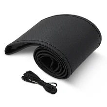 DIY Чехлы рулевого колеса автомобиля мягкая кожаная оплетка для VW jetta Golf 6 POLO Passat Cruze kIA RIO HYUNDAI IX35 Solaris Opel Mokka