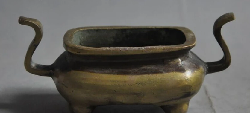 

p6169 marked Chinese tibet buddhism temple bronze lucky statue Incense Burner Censer