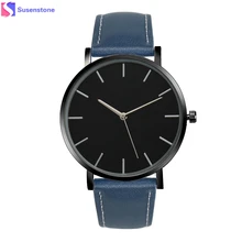 New Classical Mens Business Quartz Wrist Watches Saat erkekler Men Women Watch Fashion Gold Faux Leather Band Female clock