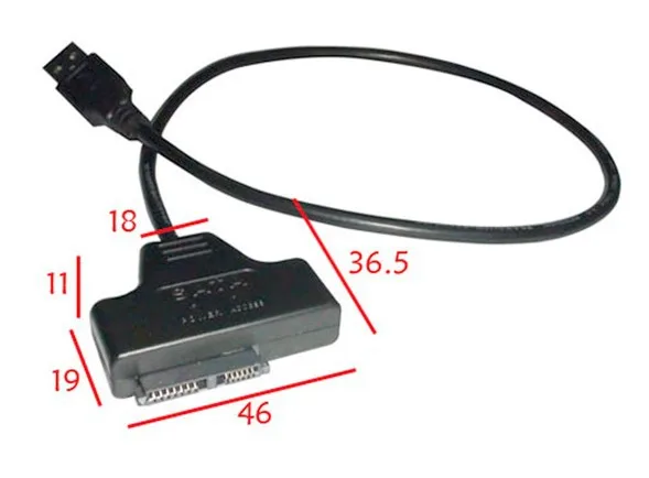 

Hi-Speed Slimline SATA 7p+6p TO USB2.0 adapter data cable for External DVD easy to drive