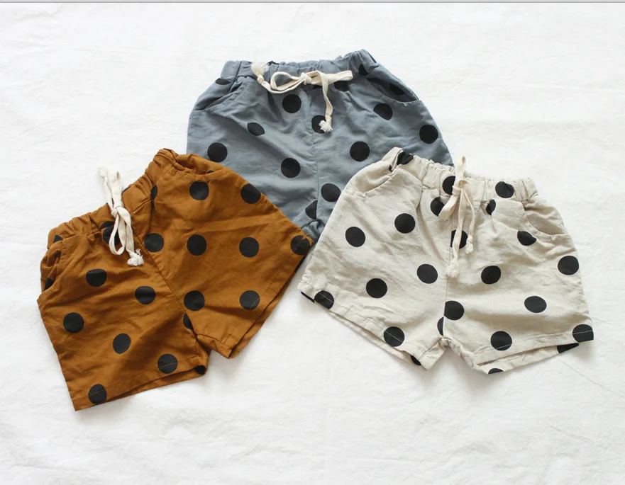 

Toddler Girl Shorts Linen Kids Girl Clothings Dot Summer Girl Shorts Boys Clothes
