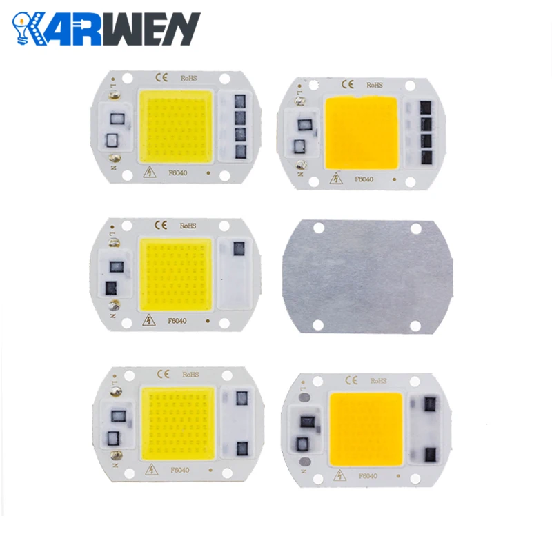 KARWEN светодиодный COB лампочка 10 Вт 20 Вт 30 Вт 50 Вт 220 В реальная мощность вход IP65 Y27 для уличная Светодиодная лампа прожектор холодный теплый белый