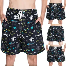 Feitong мужские летние быстросохнущие шорты с принтом, повседневное свободное пляжное мужские шорты-карго, большие размеры, забавные шорты# g35