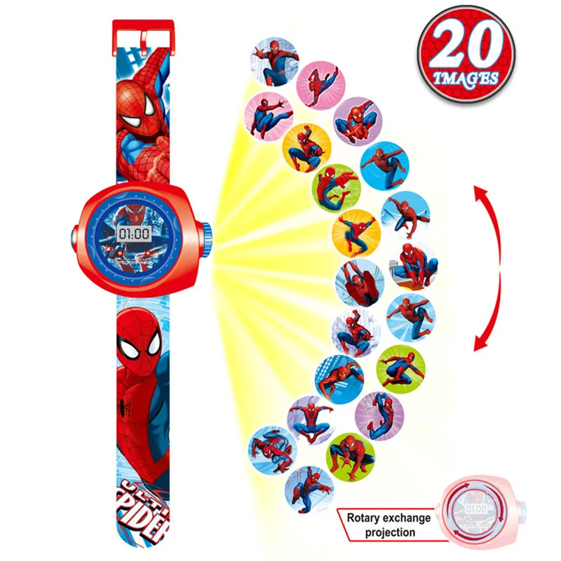 Новые стильные 3D часы с дораэмоном из мультфильма детские цифровые наручные часы подарок - Цвет: spiderman