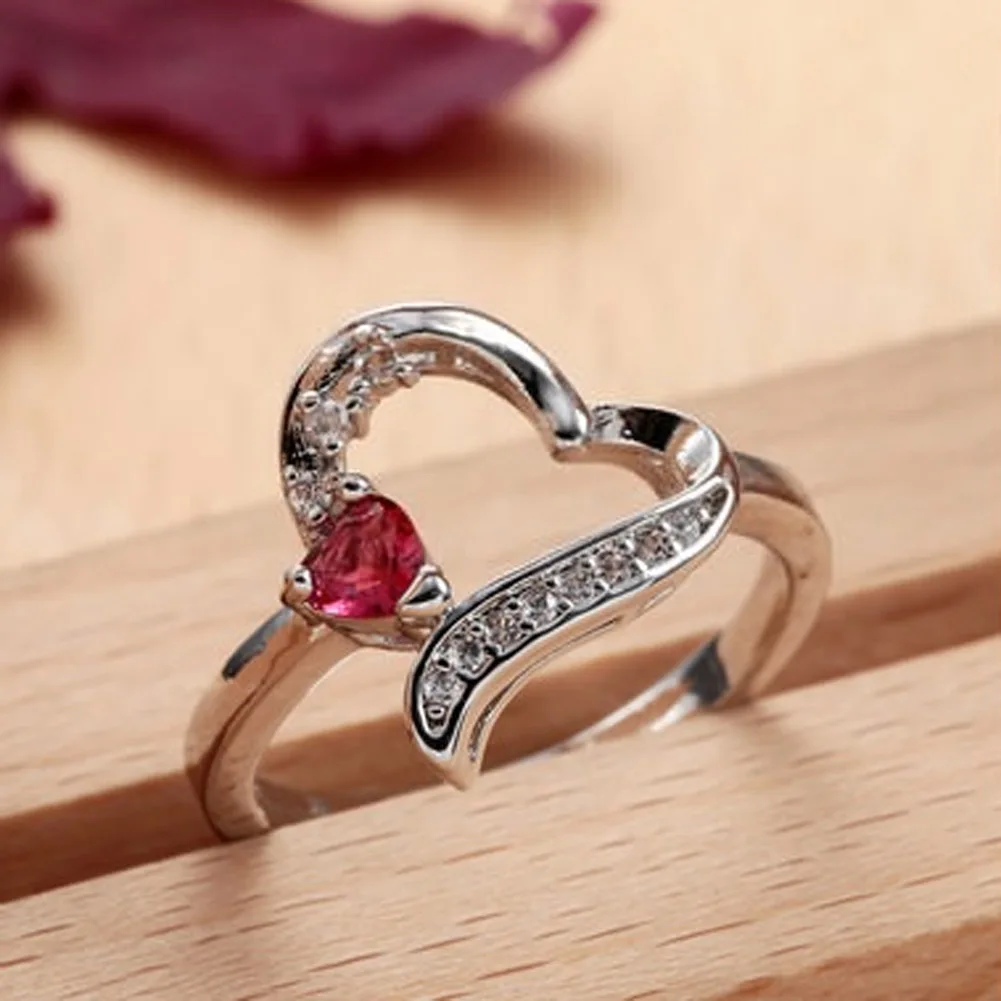 2018FASHION!Love Heart Rings For Women Wedding Gifts Fine Jewelry