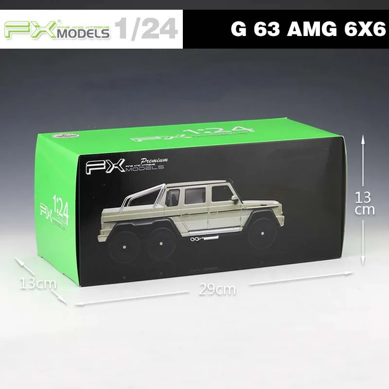 Высокая имитация WELLY 1:24 G63 AMG 6X6 Автомобильная литая модель из сплава Металл для детей Коллекция подарков с коробкой