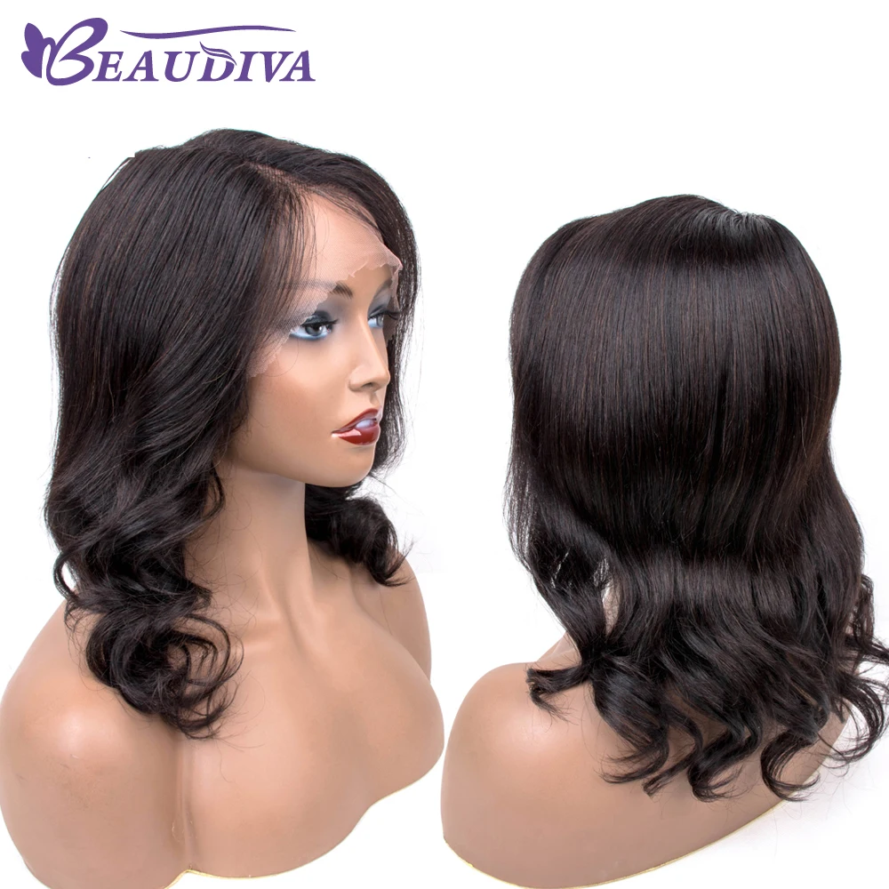 BEAUDIVA Side Part Lace Front Human Hair Wigs Bob Wig Women Natural Color Brazilian Remy Human Hair Lace Wigs Free Shipping
