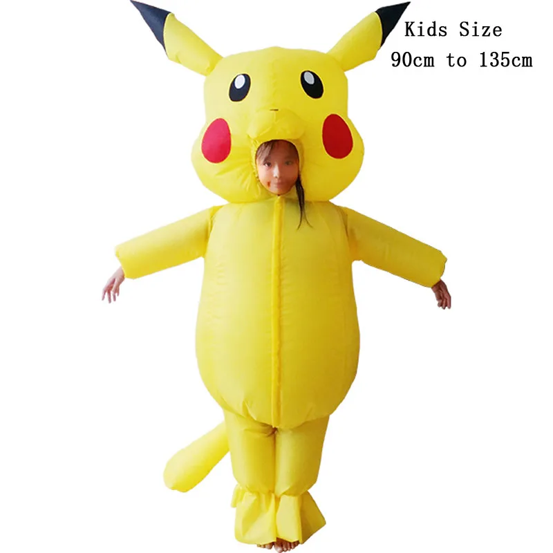 Kids Pikachu Надувной Костюм Пикачу для взрослых, костюм покемона для косплея, Детский костюм на Хэллоуин, Надувной Костюм Пикачу для Хэллоуина, талисман - Цвет: Kids Pikachu