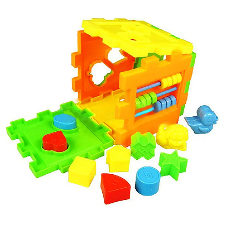 Colorful Block Magic Cube Toy Kid Educational Building Blocks Toys Matching Blocks Sorting Box Plastic Baby 5