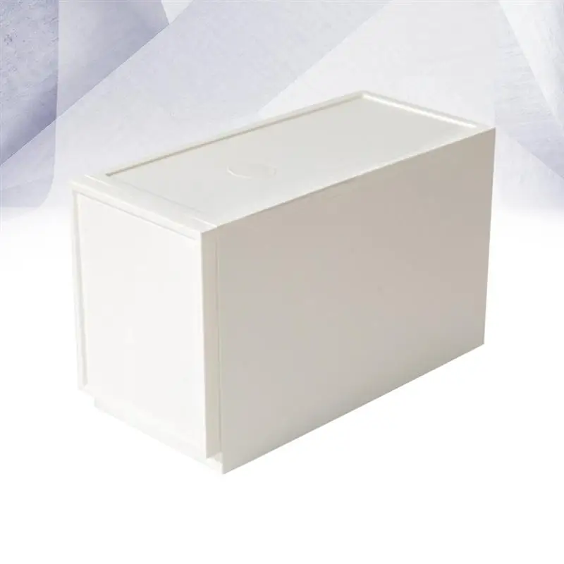 Пластиковый ящик типа Шкаф портативный шкаф для хранения многофункциональный пылезащитный влагостойкий мебель(Белый, средний