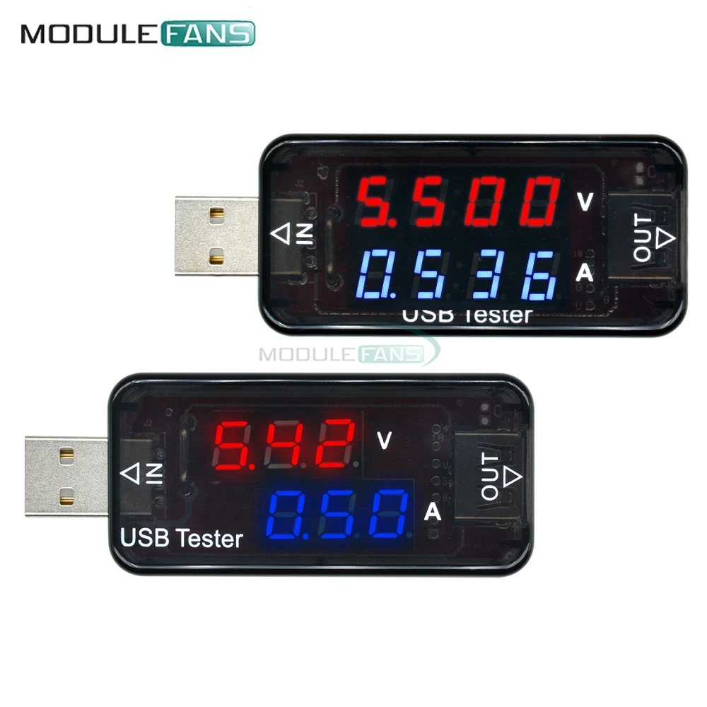 

3.3V-30V Mini USB Red Blue 3 4 Bits Digital Tube Voltmeter Ammeter Current Voltage Meter Mobile Phone Power Charger Doctor