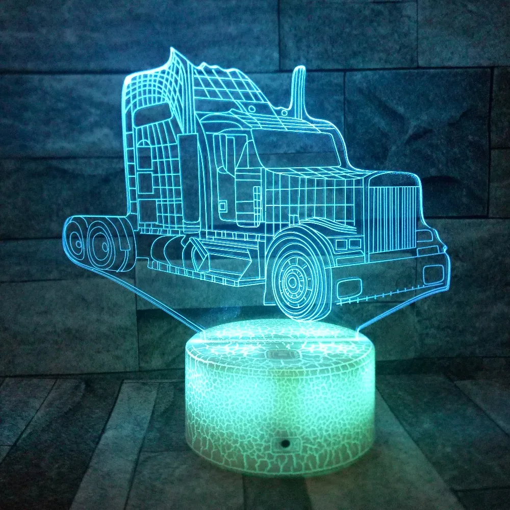 

Truck 3D Illusion Led Lamp 7 Color Touch Switch Table Desk Lamp for Home Office Bedroom Decoration and Kids Children Holiday Gif
